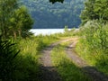 Dirt Road Along Lake Royalty Free Stock Photo